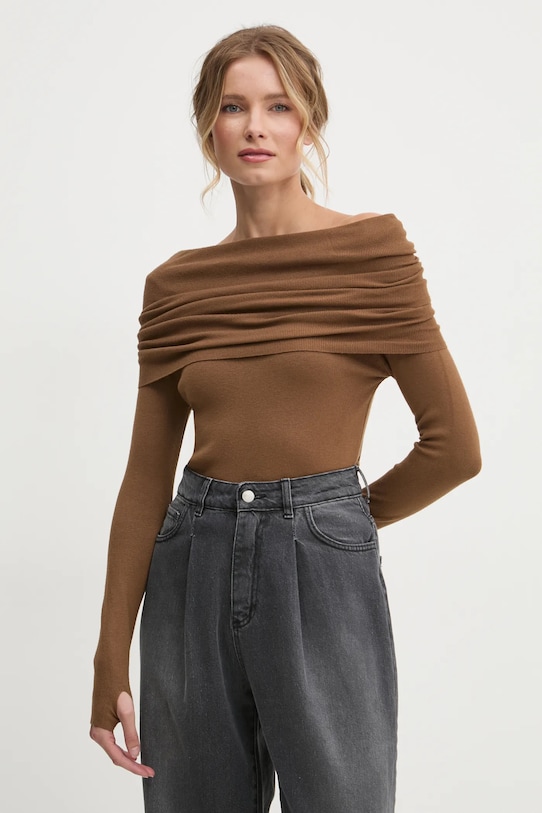 Svetr Answear.LAB rolák hnědá hl039.ios