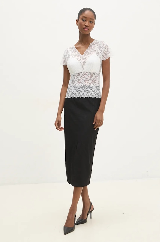 Блузка Answear.LAB 6927.ilk білий WZ24