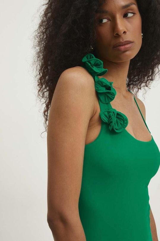 Answear Lab jednoczęściowy strój kąpielowy bez fiszbinów zielony sq66088.ijs