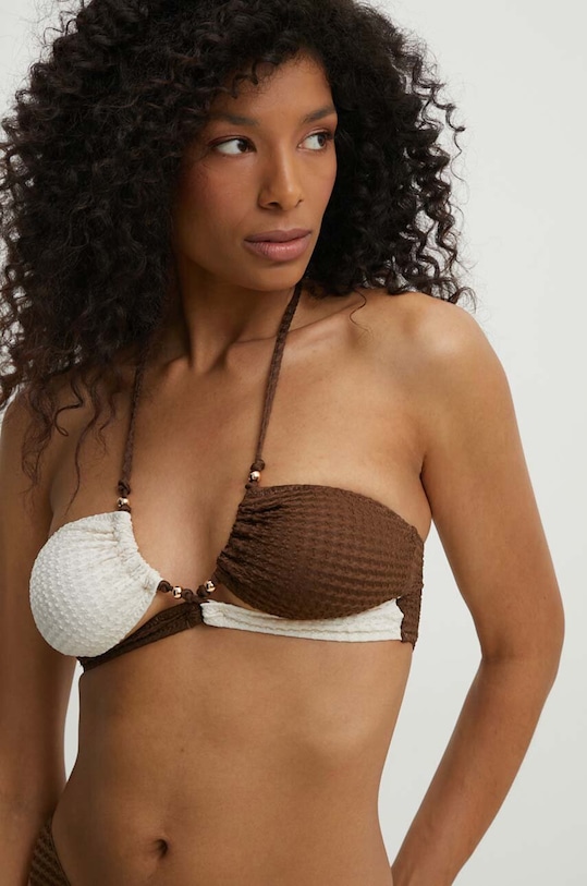 Купальный бюстгальтер Answear.LAB немного упрочнённая коричневый hwd601.2p.g.fh