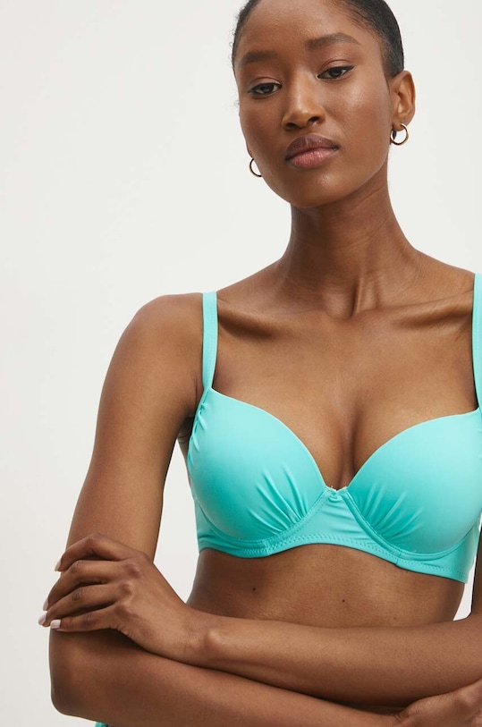 Answear.LAB biustonosz kąpielowy usztywniana turkusowy 1101.gora.ims