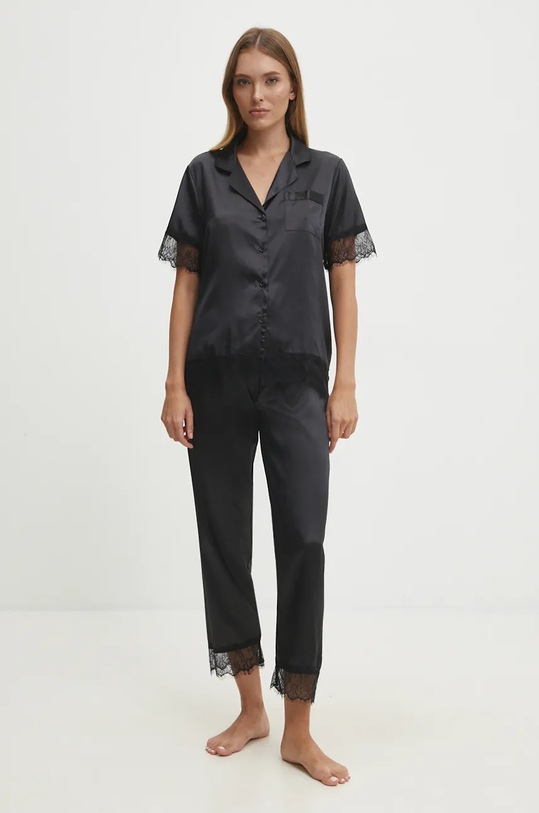 Answear Lab pijama set negru 177.FKK