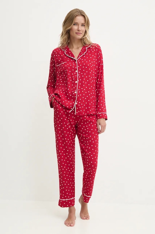 Answear Lab piżama tkanina czerwony 60297.tos