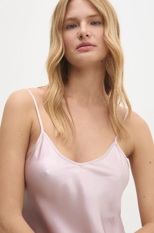 Answear.LAB koszulka nocna jedwabna fioletowy 1090.CMS