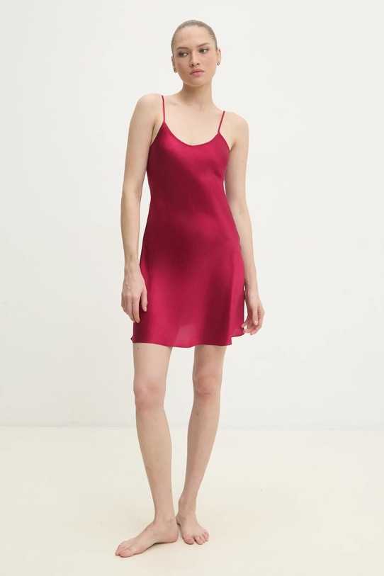 Answear.LAB koszulka nocna jedwabna 1090.CMS czerwony WZ24