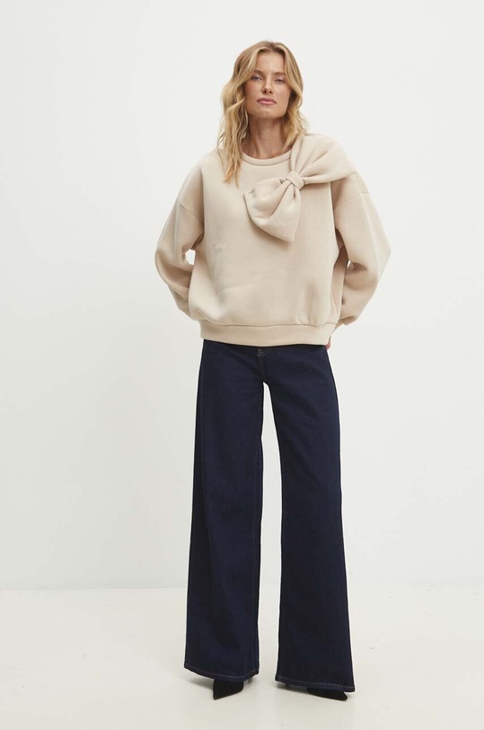 Answear.LAB bluza swtop015.FKK beżowy WZ24