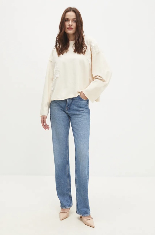 Answear Lab hanorac de bumbac UFP00118.HWK bej WZ24