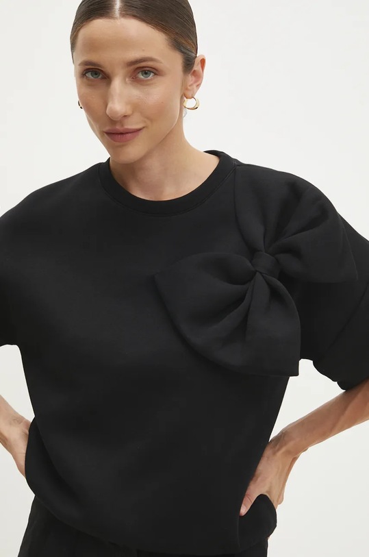 Answear Lab bluza aplikacja czarny top3025.flk