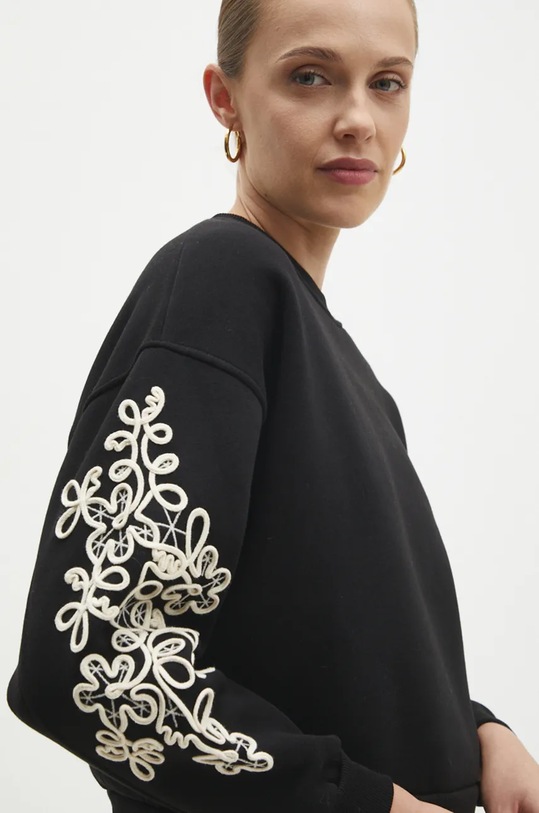 Answear Lab bluza imprimeu negru sng.2..ios