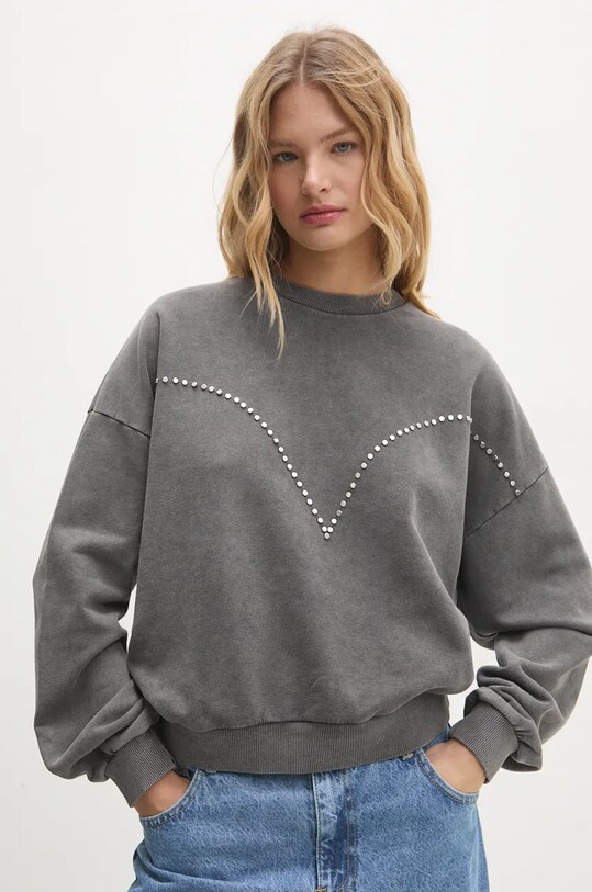 Answear Lab bluza bawełniana 90565.tos szary WZ24