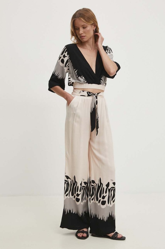 Answear Lab komplet tkanina beżowy 90942.TWK