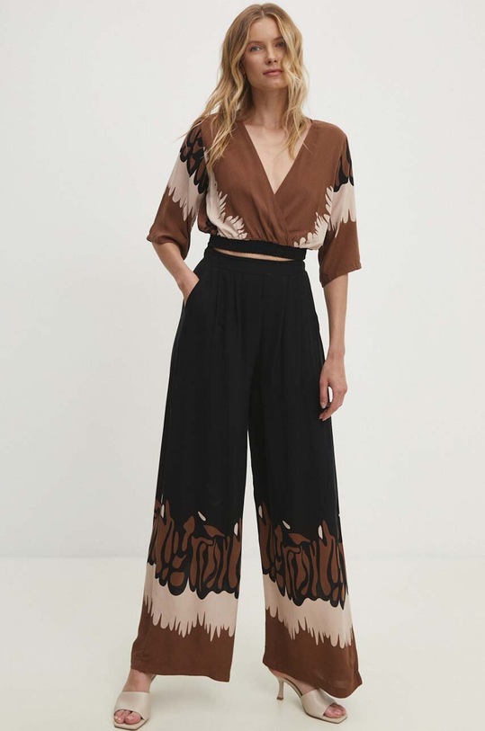 Answear Lab komplet tkanina brązowy 90942.TWK