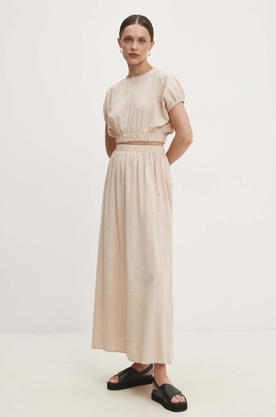 Answear Lab bluzka i spódnica bawełna beżowy 4666.4667.IKK