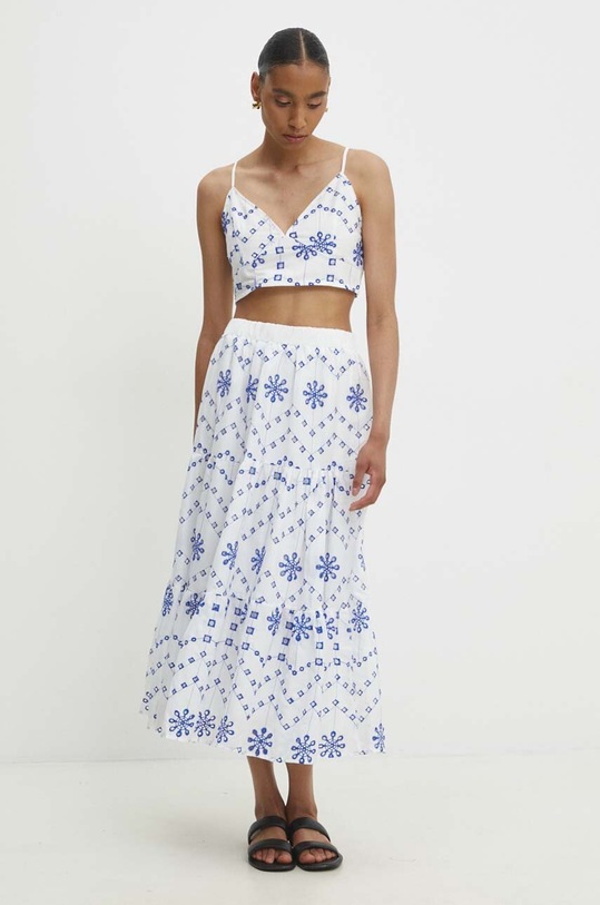 Answear Lab komplet - bluzka i spódnica niebieski 061.ims