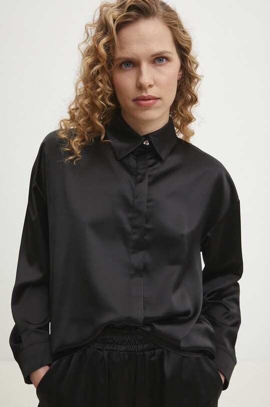 Answear Lab cămașă și pantaloni scurți negru 7009.TMS