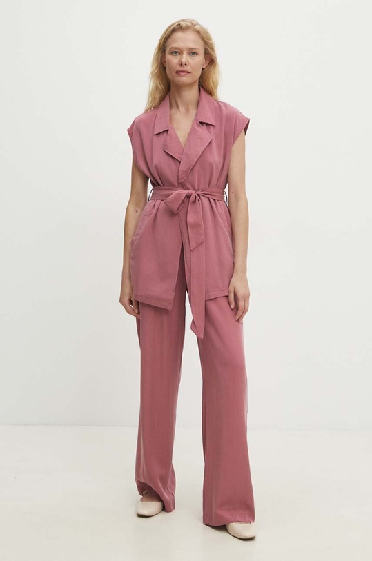 Prsluk i hlače Answear.LAB bez uzorka roza 247123.th