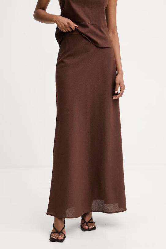 Odzież Answear.LAB komplet damski z lnem ps8996ab.fjs brązowy