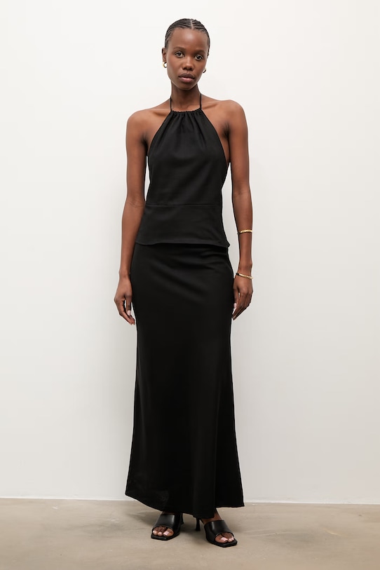 Answear.LAB compleu de damă din in panza negru ps8996ab.fjs