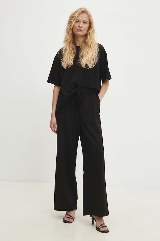 Answear Lab t-shirt i spodnie z elastanem czarny 01153.01155.fms