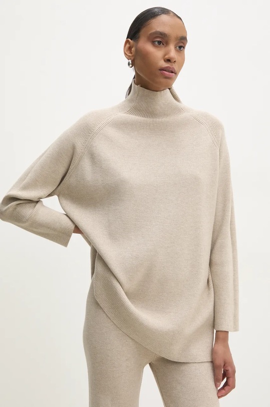 Answear Lab sweter i spodnie dzianina beżowy ST2337.UMS