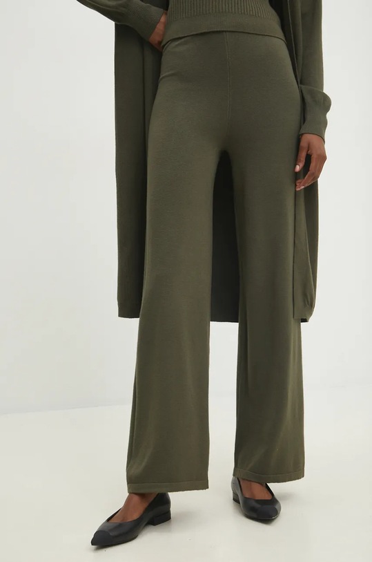 Îmbrăcăminte Answear Lab pantaloni, top și cardigan mc2402.FLK verde