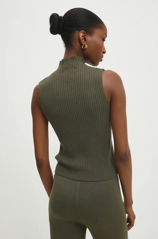 Answear Lab pantaloni, top și cardigan mc2402.FLK verde