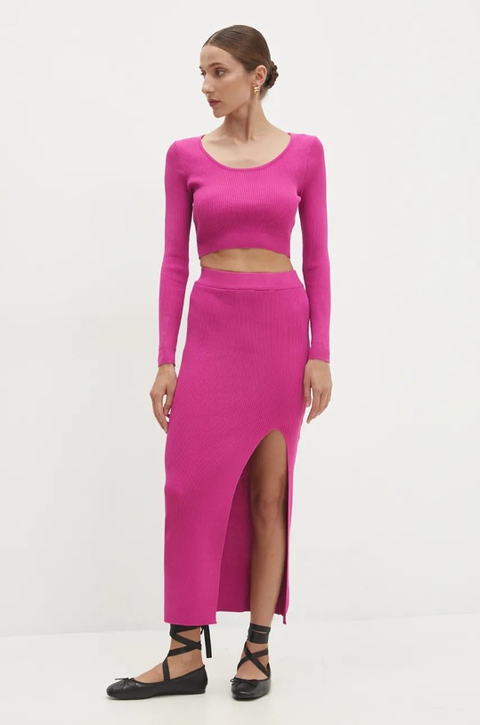 Answear.LAB sweter i spódnica dzianina fioletowy DZ93065.hms