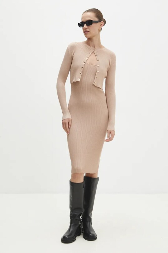Šaty a svetr Answear.LAB mini béžová K259.hms