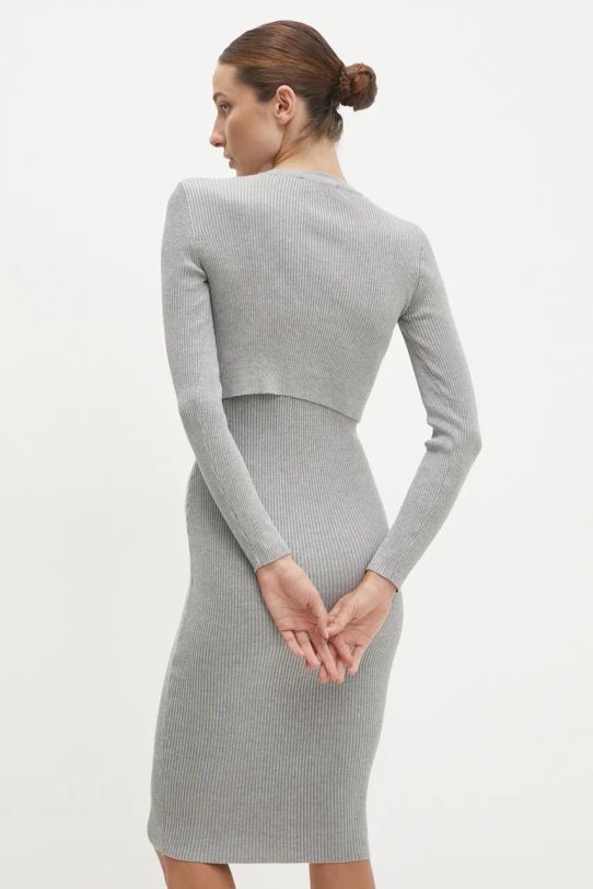 Odzież Answear.LAB sukienka i kardigan K259.hms szary