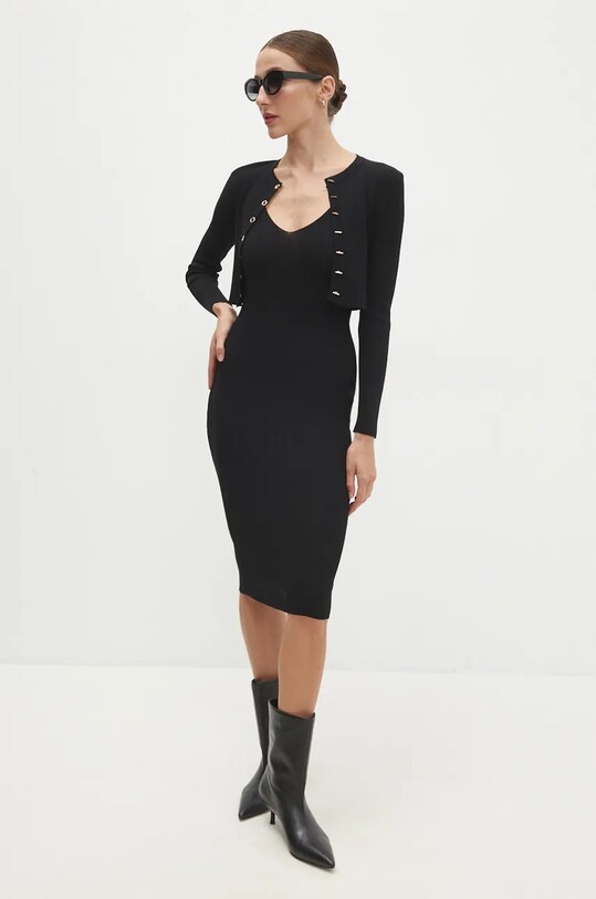 Answear Lab rochie și cardigan mini negru K259.hms
