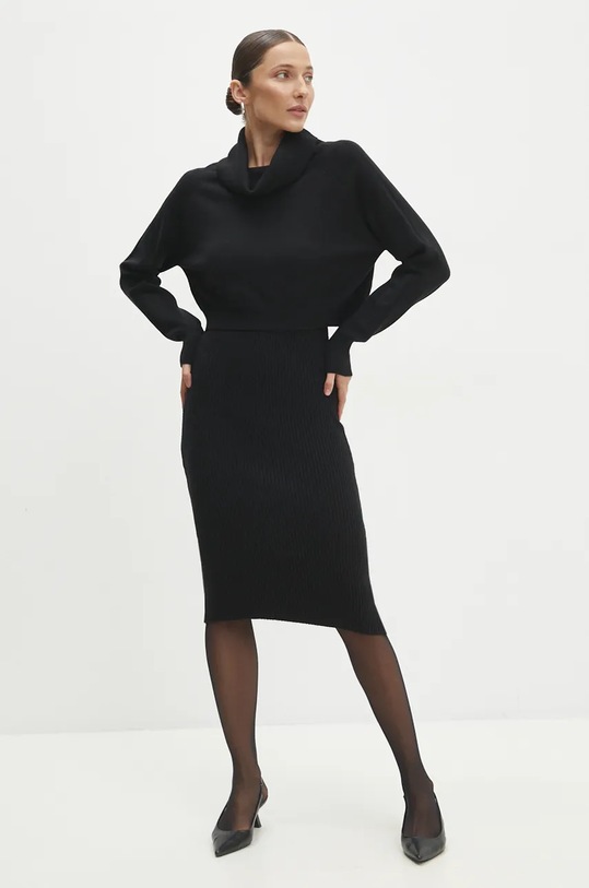 Šaty a svetr Answear.LAB mini černá W0926AB.HLK