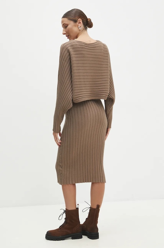 Îmbrăcăminte Answear Lab rochie și pulover W2059AB.HLK maro