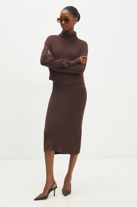 Souprava Answear.LAB pletenina hnědá W01043AB.HLK