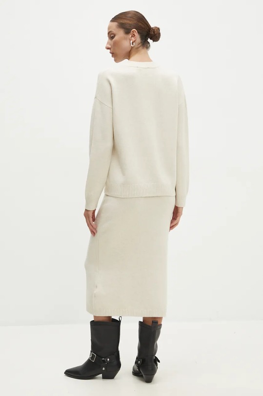 Πουλόβερ και φούστα Answear.LAB N7193.HLK μπεζ WZ24