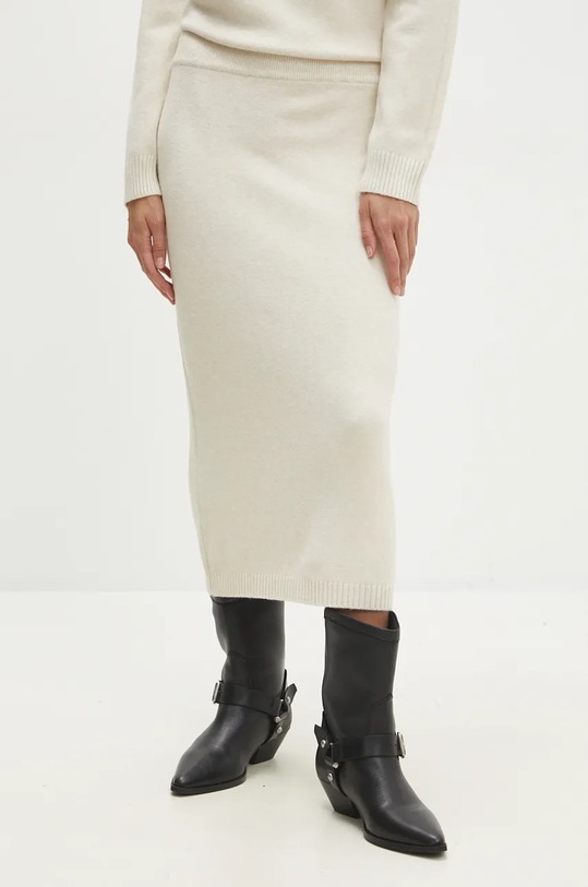 Πουλόβερ και φούστα Answear.LAB μπεζ N7193.HLK