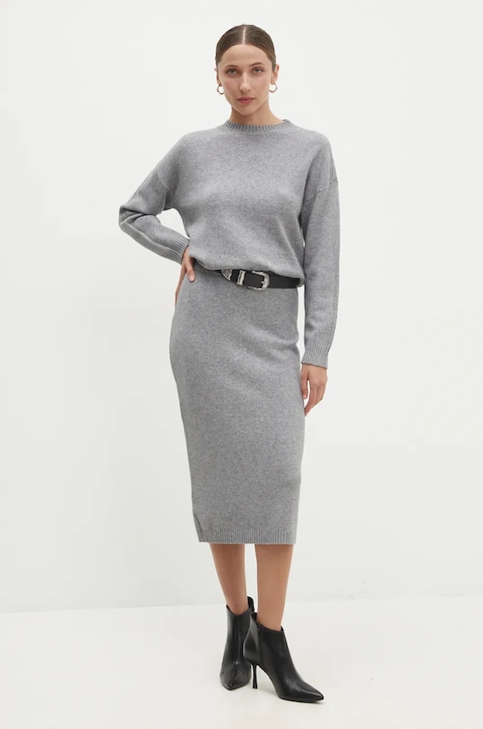 Answear.LAB sweter i spódnica dzianina szary N7193.HLK