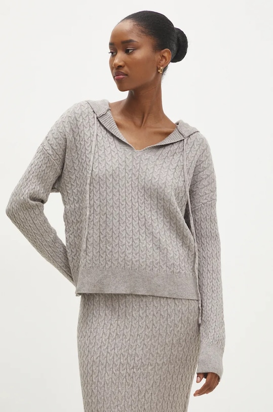 Answear.LAB sweter i spódnica W2011AB.HLK szary WZ24