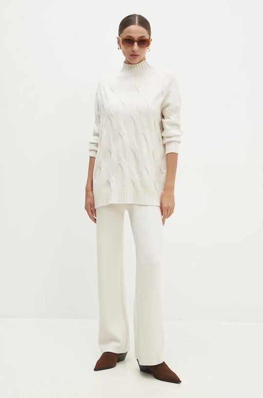 Komplet Answear.LAB pletivo bež W2027AB.HLK