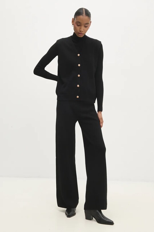 Answear Lab compleu tricotaj negru MWS14706.hos