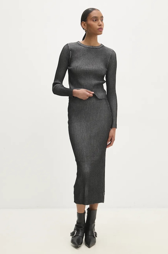 Пуловер и пола Answear.LAB трикотаж черен MS60125.hlk