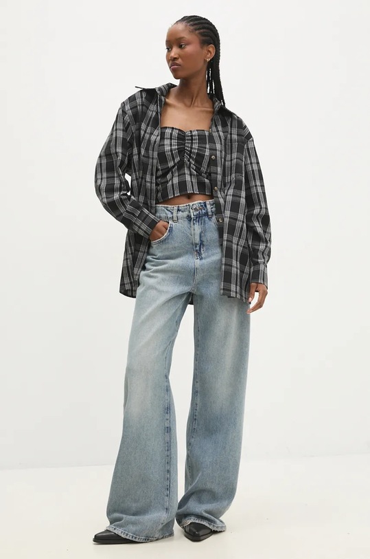 Odzież Answear Lab komplet top i koszula TR0622.hms czarny