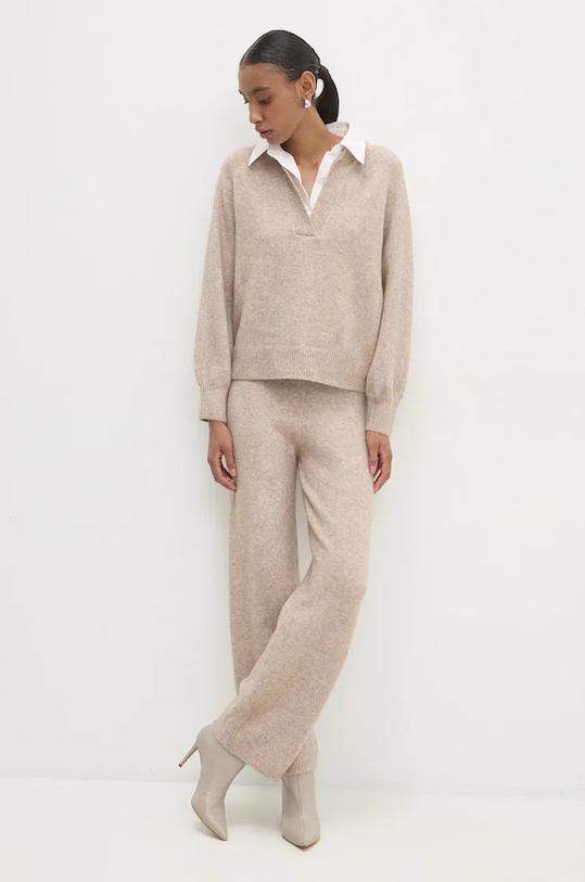 Vlněná sada Answear.LAB pletenina béžová m756.fos