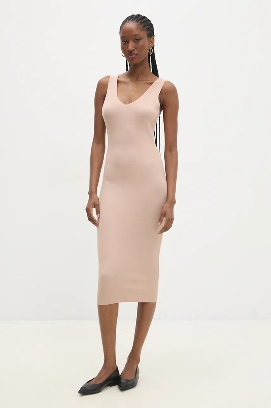 Answear Lab rochie și pulover mc9018.FLK maro WZ24