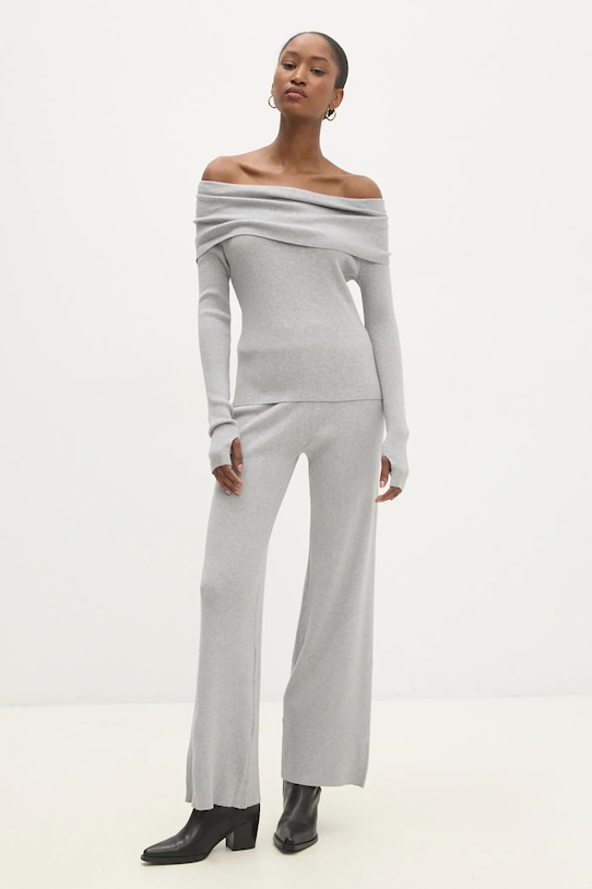 Answear.LAB komplet sweter i spodnie z elastanem szary ms3160.ilk