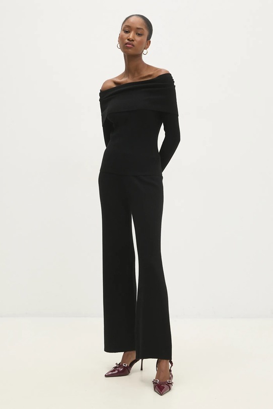 Komplet pulover i hlače Answear.LAB pletivo crna ms3160.ilk