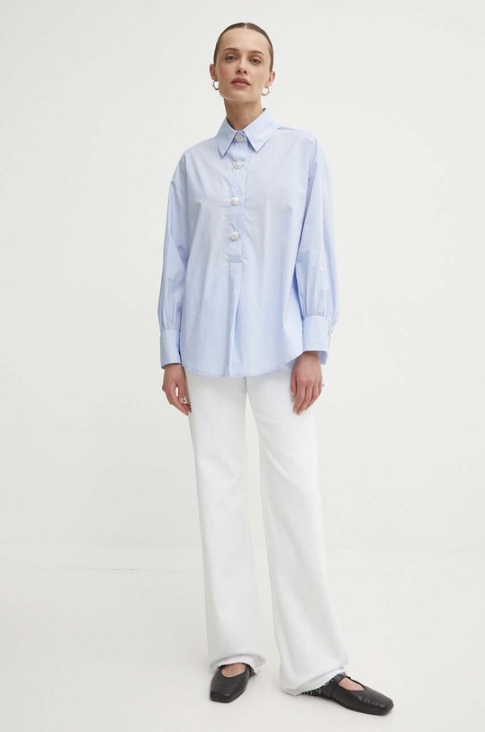 Bavlnená blúzka Answear.LAB 3713.1HWK modrá WZ24