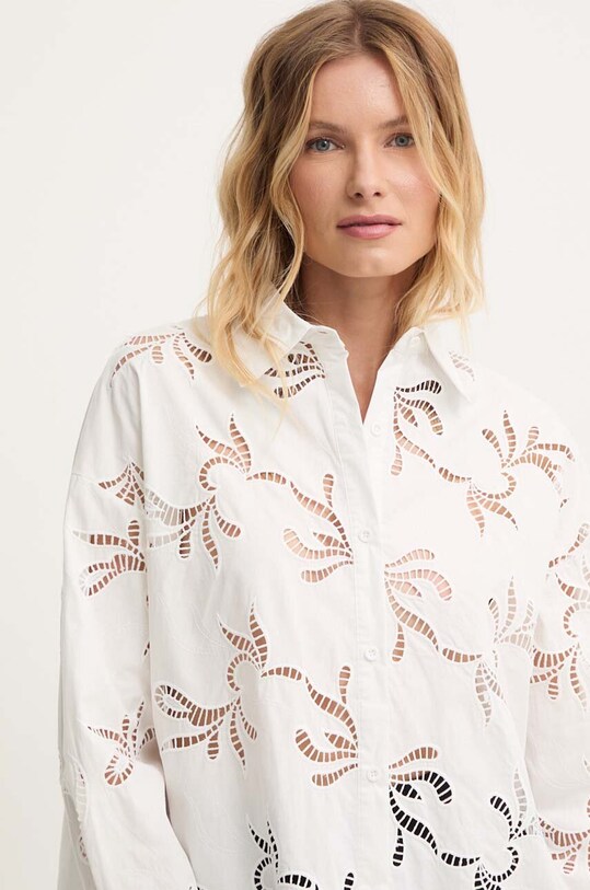 Bavlněná košile Answear.LAB dlouhý bílá a2415.IKK