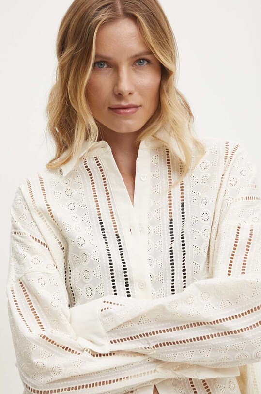 Answear Lab koszula bawełniana beżowy v2050.IKK