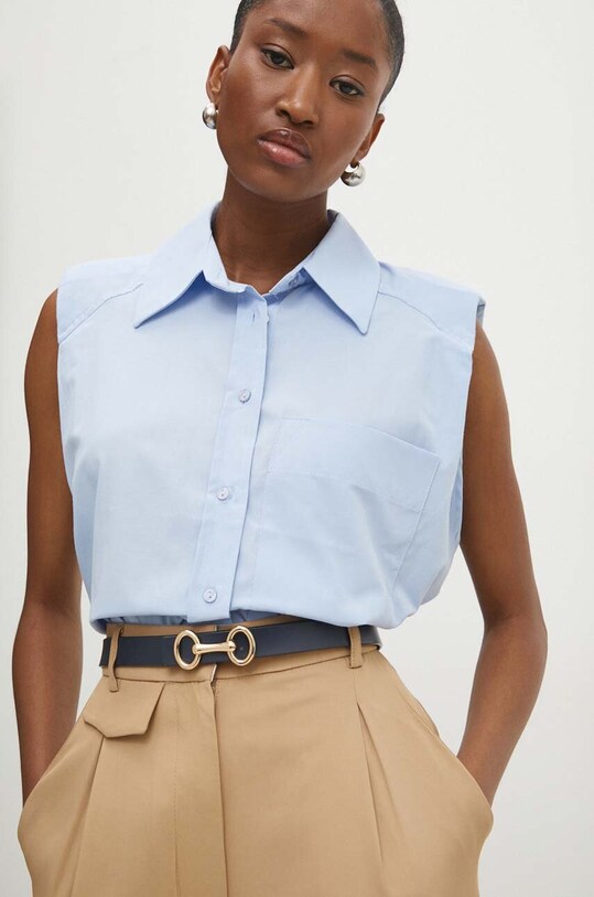 Bavlnená košeľa Answear.LAB relaxed modrá 5210.TWK