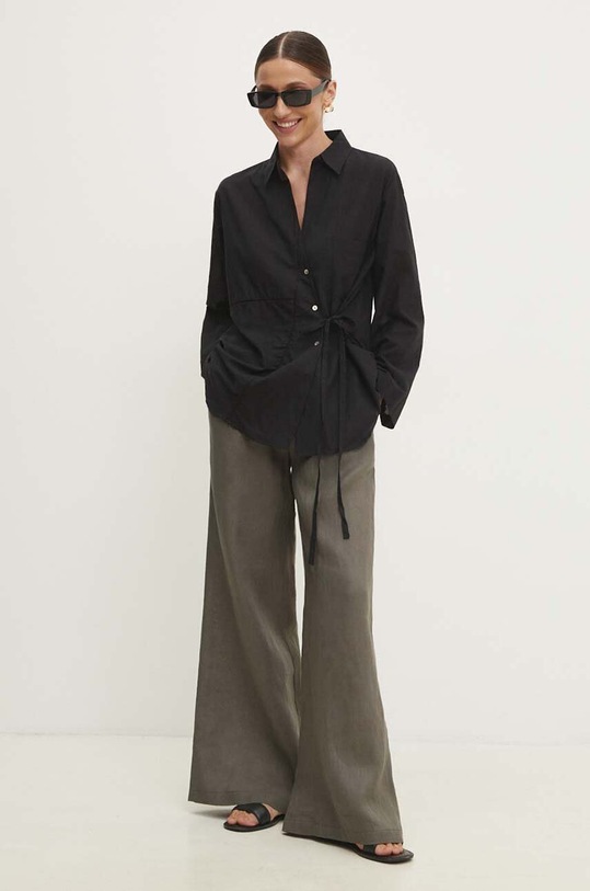 Bavlněná košile Answear.LAB 33554.th černá WZ24